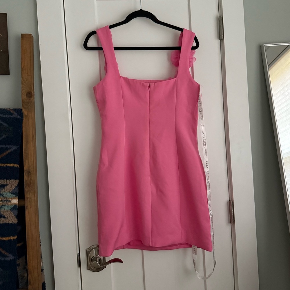ELLIATT Trompe Rosette Appliqué Floral Mini Dress Pink NEW with tags - Picture 4 of 12